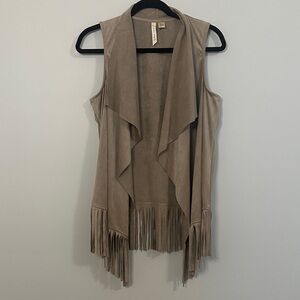 Tan Fringe Vest